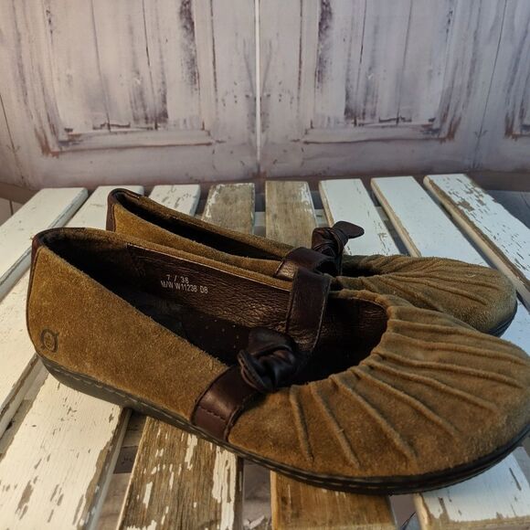 Born boc leather 7 womens shoes flats comfort mary - Picture 1 of 7